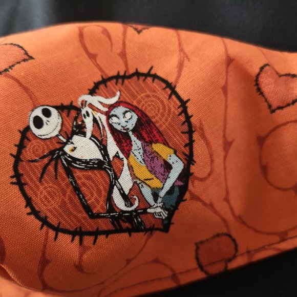 new Adult Jack/Sally/Zero Hearts Handmade Face Mask Masque 100% Cotton - Picture 3 of 3